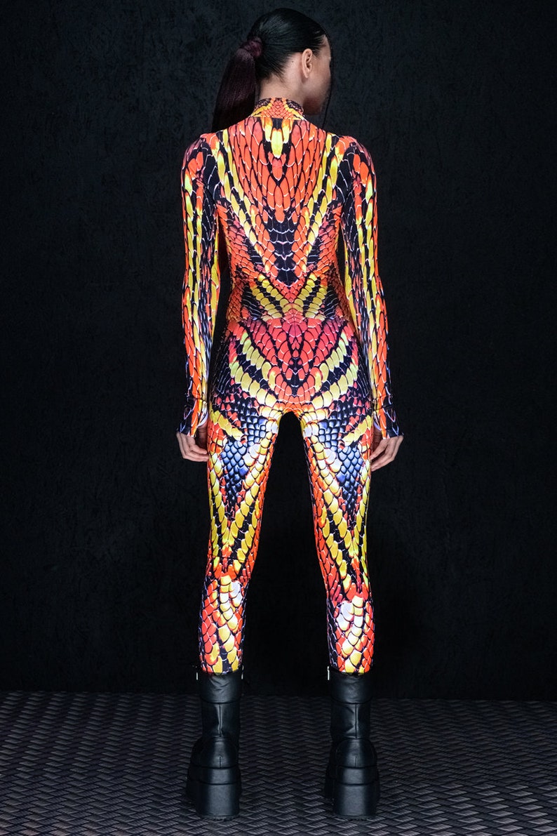 Inferno Veins Bodysuit – Women’s Neon Flame Anatomy Costume